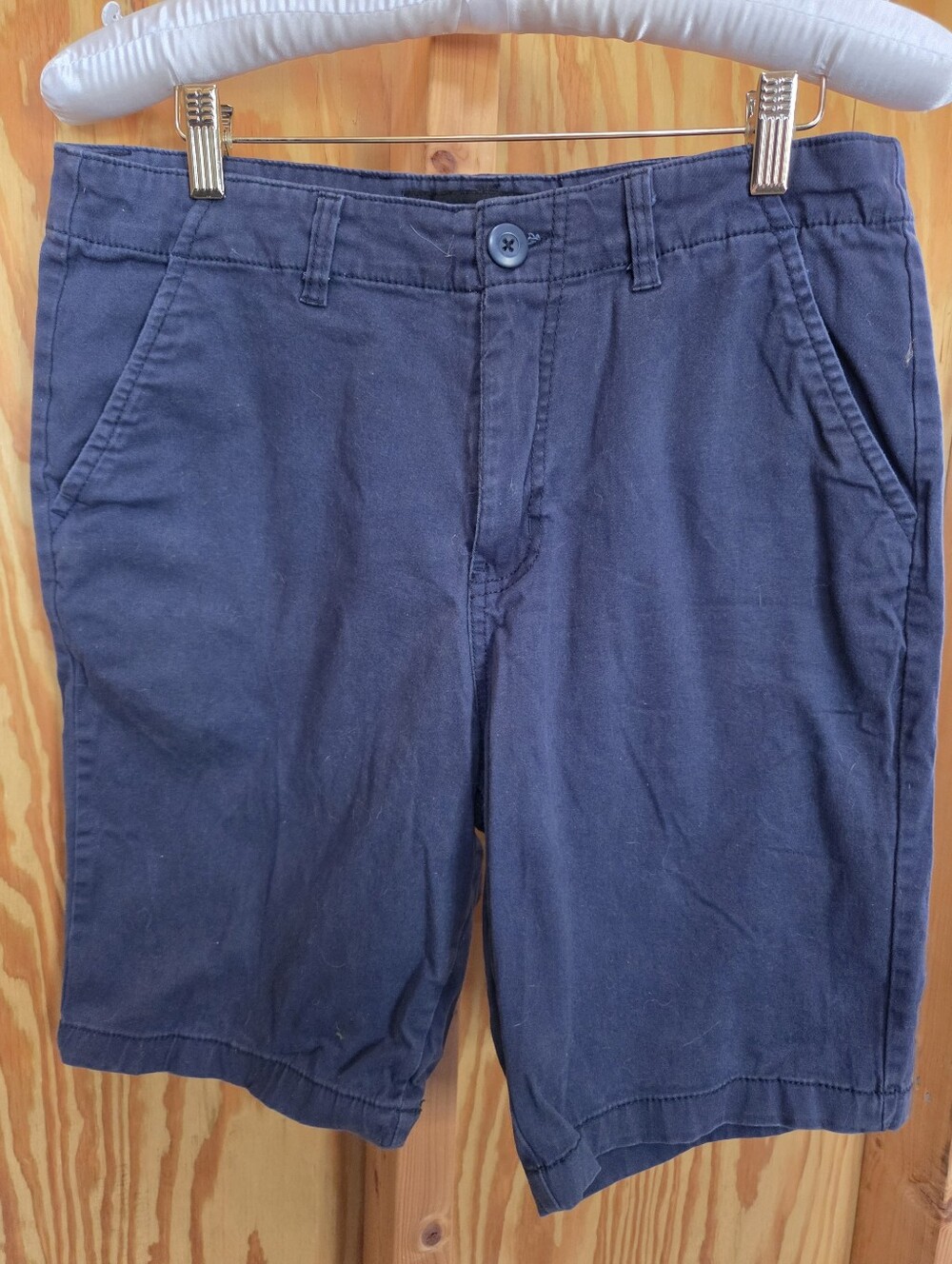 Carbon Men's Navy Flat-Front Cotton Shorts